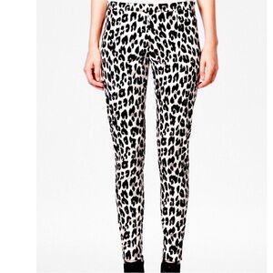 French Connection Simba leopard print pants stretchy skinny size 6 ankle zipper